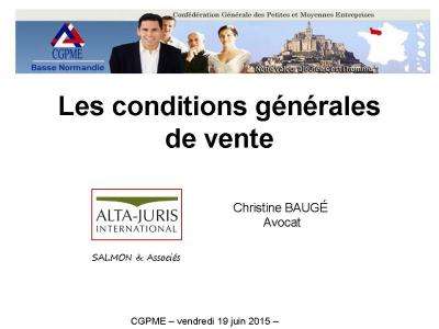 LES CONDITIONS GENERALES DE VENTE