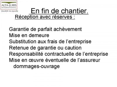 DROIT DE LA CONSTRUCTION : LA DEFAILLANCE DE L'ENTREPRISE