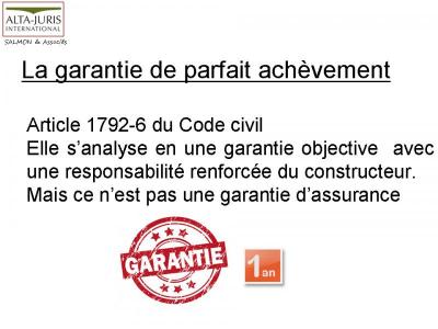 LA GARANTIE DES CONSTRUCTEURS