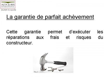 LA GARANTIE DES CONSTRUCTEURS