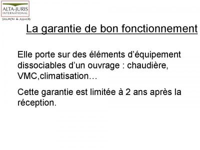 LA GARANTIE DES CONSTRUCTEURS