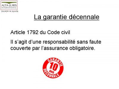 LA GARANTIE DES CONSTRUCTEURS